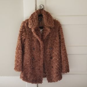 Zara Brown Faux Fur Teddy Bear Coat